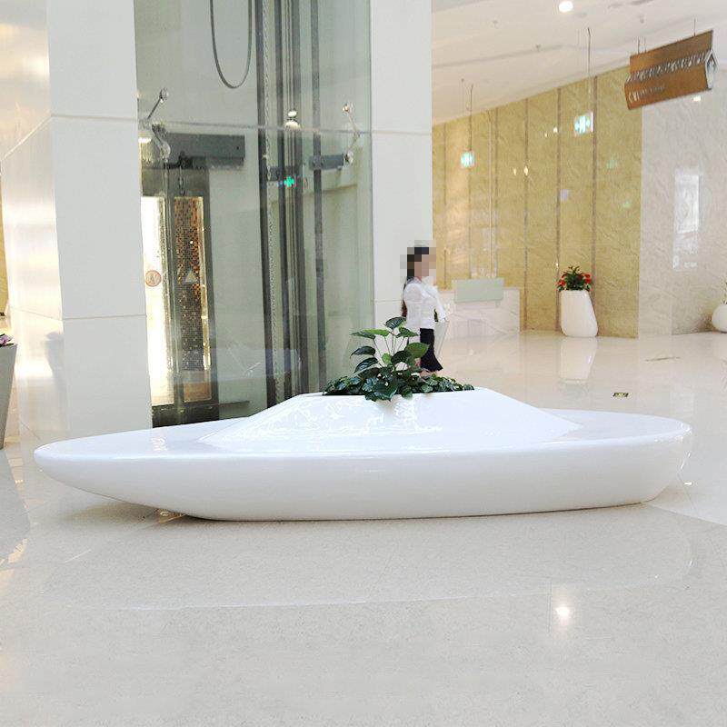 玻璃钢机场花盆座椅公共区休息长凳户外景观花池坐凳商场等候长椅