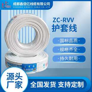 鑫佰亿国标RVV电线2芯3芯46平方纯铜护套线耐火阻燃家用白色软线