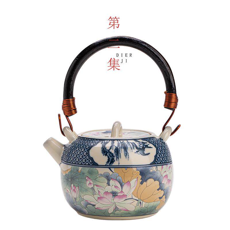 第二集苏打釉荷韵提梁壶陶瓷家用防烫手泡茶壶中国风大容量煮茶壶