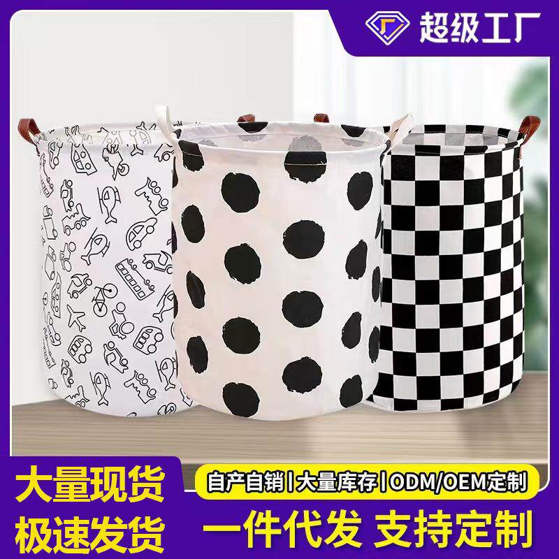 工厂现货家用大号布艺脏衣篓玩具棉麻脏衣篮可折叠浴室防水收纳筐