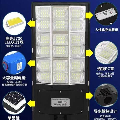 2026新款太阳灯能照明灯人体感应庭户院灯防BC137水家用农村路一