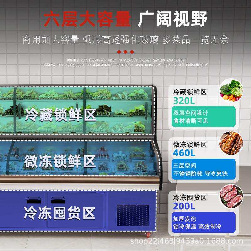 格菱五六展示柜冰柜商用保鲜冷冻饭店点菜烧烤冷藏柜直冷无霜锁鲜