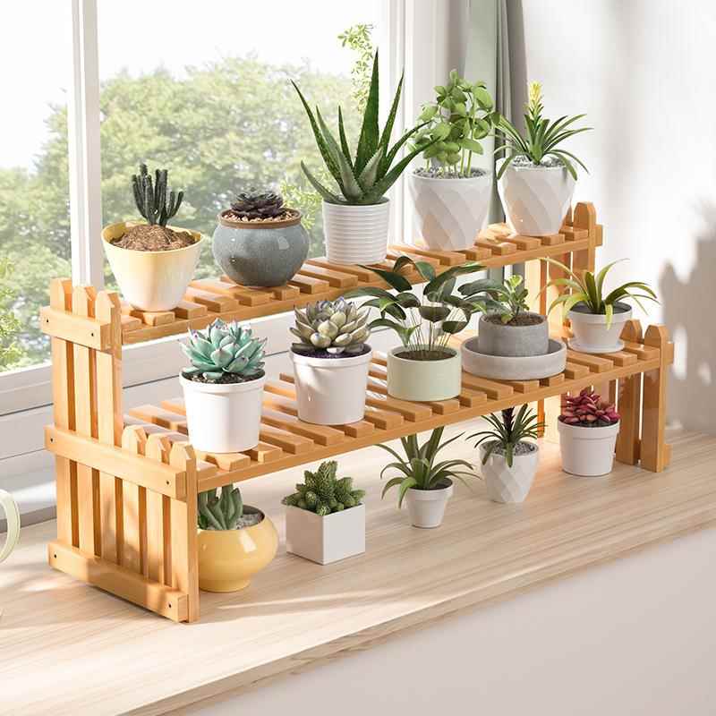 桌面置物架花架子窗台阳台室内办公室装饰多肉绿植多层阶梯花盆架