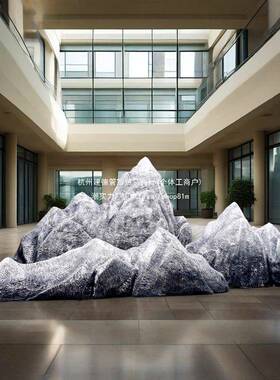 橱窗景山雪01山庭院摆件泰山石造雪浪石创意墅石头别假景观装饰田