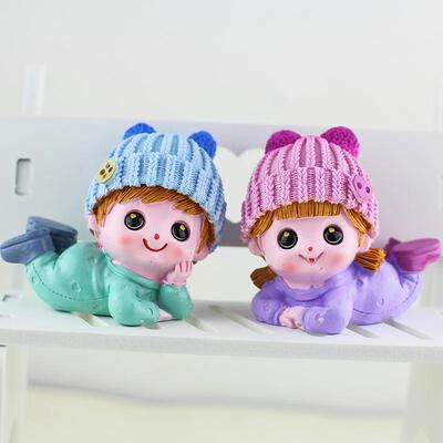 164精灵意网红家居俏皮可爱精灵娃娃树脂内工艺品面桌摆设创汽车