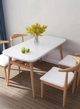 餐小户型家用现代简约椅餐形桌椅快餐桌厅小吃店桌椅组合长YNN方