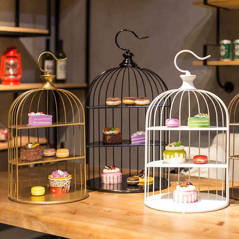 宴会铁艺鸟笼甜品架婚庆多层蛋糕点心架装饰摆件糕点复古复古风
