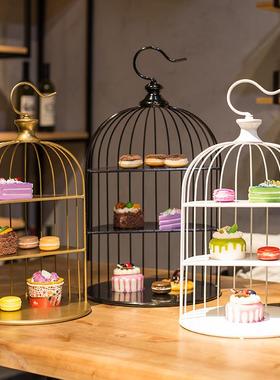 宴会铁艺鸟笼甜品架婚庆多层蛋糕点心架装饰摆件糕点复古复古风