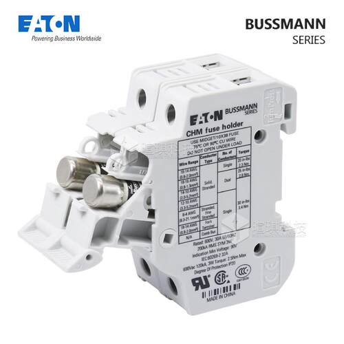 BUSSMANN巴斯曼熔断器底座CHM1DIU带指示灯10x38mm保险丝底座690V