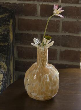 中古风创意手工玻璃石榴花瓶摆件迷你干花客厅软装装饰陈列家居饰