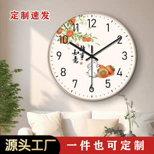 新扫描厂家时钟客厅表如意静音墙居 挂挂钟家用批发祝福墙上暖中式