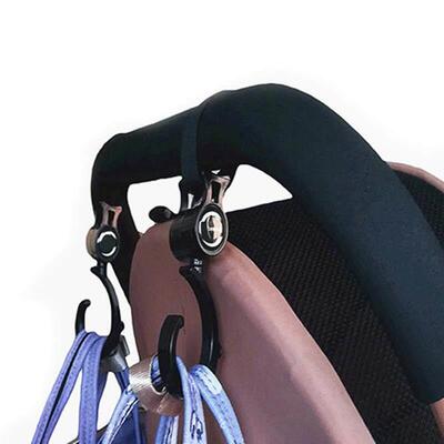 2pcs Baby Hanger Baby Bag Stroller Hooks Pram Rotate 360 Deg
