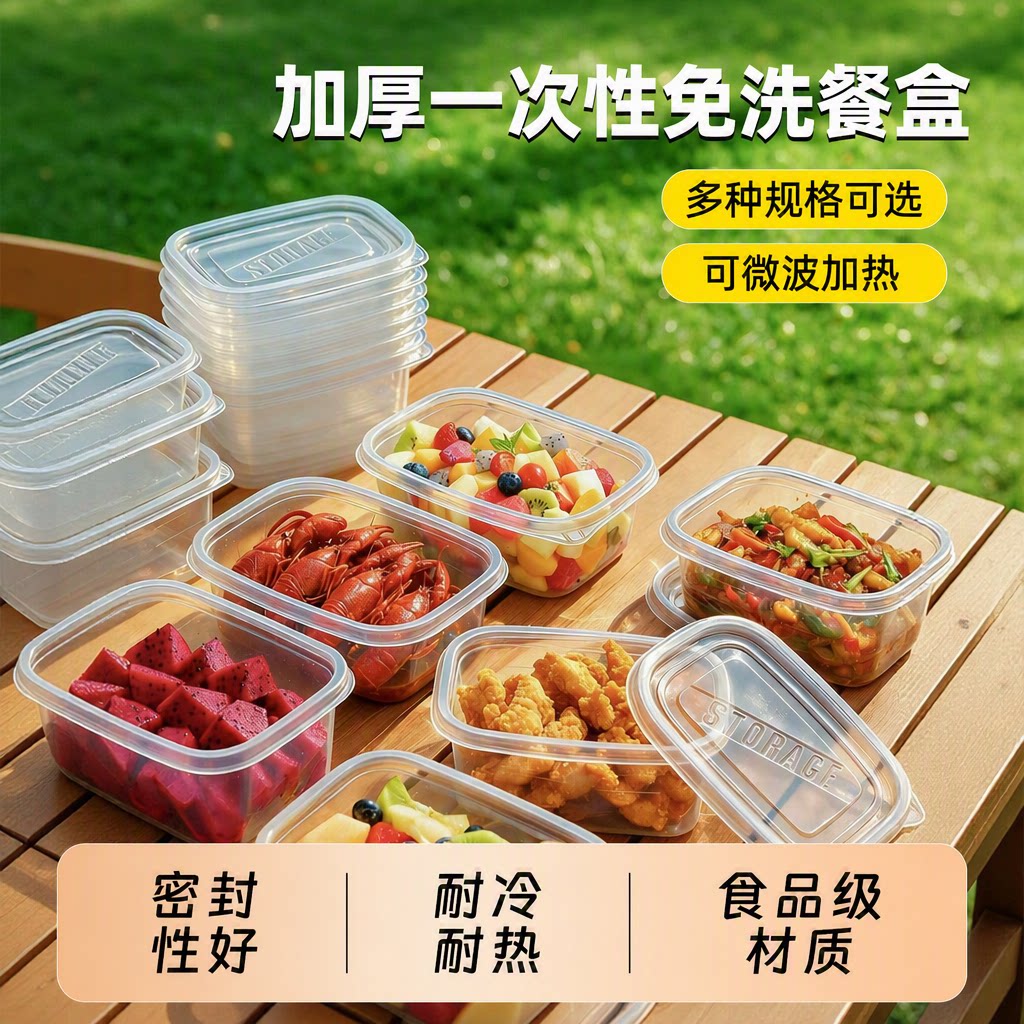 【食品级pp5材质】安全免洗餐盒.图片