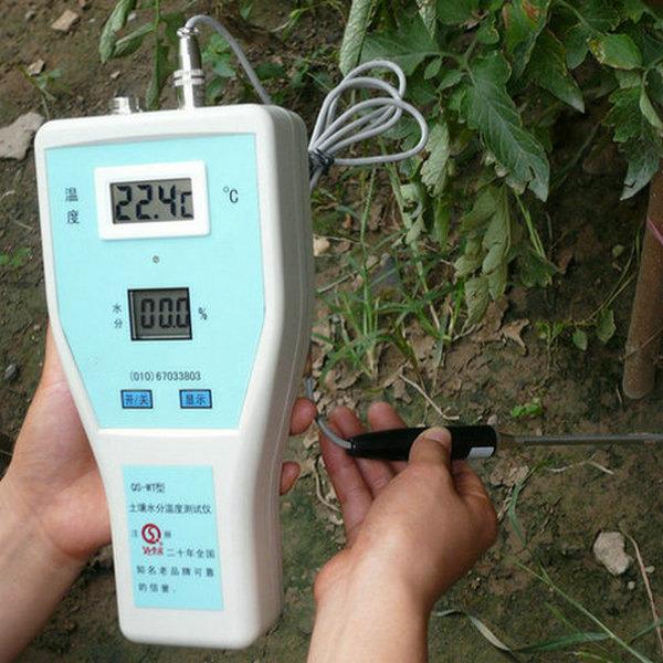 土壤温湿度仪QS-WT直接测量土壤含水量和温度并显示数值