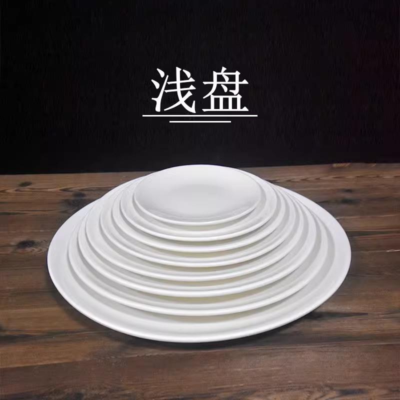骨【整件批装】纯白陶瓷盘浅盘商用圆形菜EQX盘碟牛排平盘西餐碟