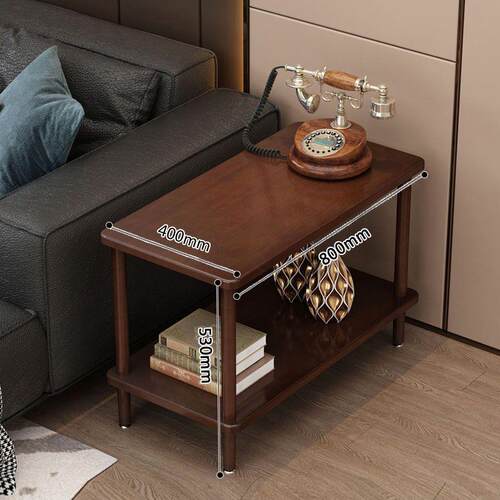 沙发边几现代简约实木侧边柜北欧床头缝隙角几客厅双层茶几桌