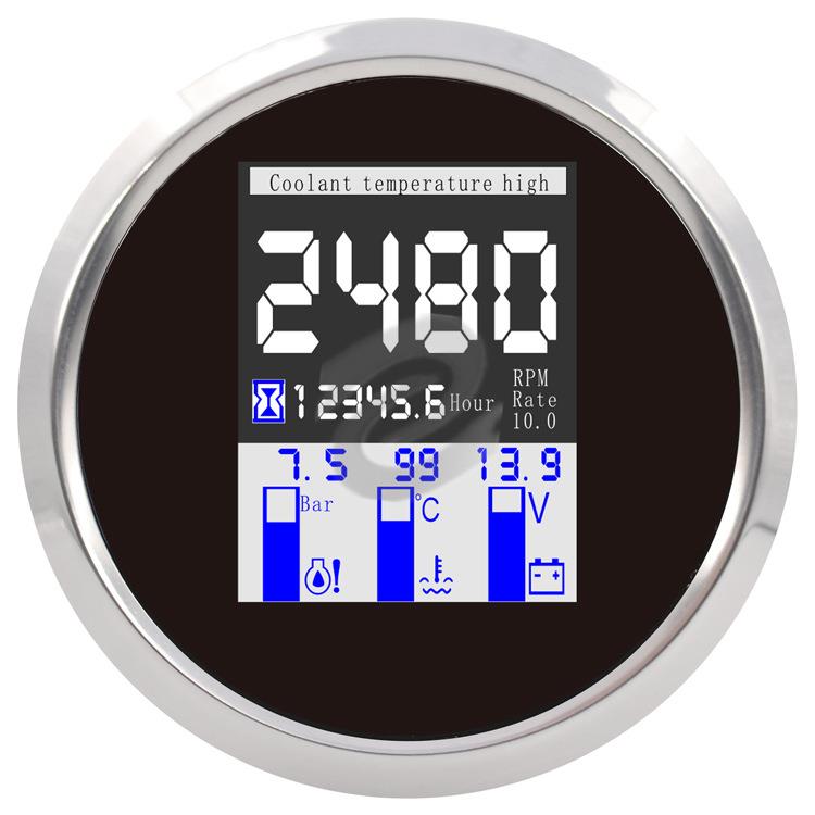 85mm汽车四合一组合表-转速/油压/水温/电压发动机计时/故障报警