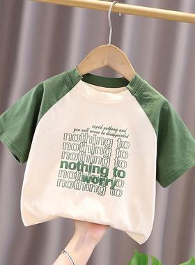 英国Next kiss儿童短袖T恤男童2025夏季新款宝宝休闲百搭拼色上衣