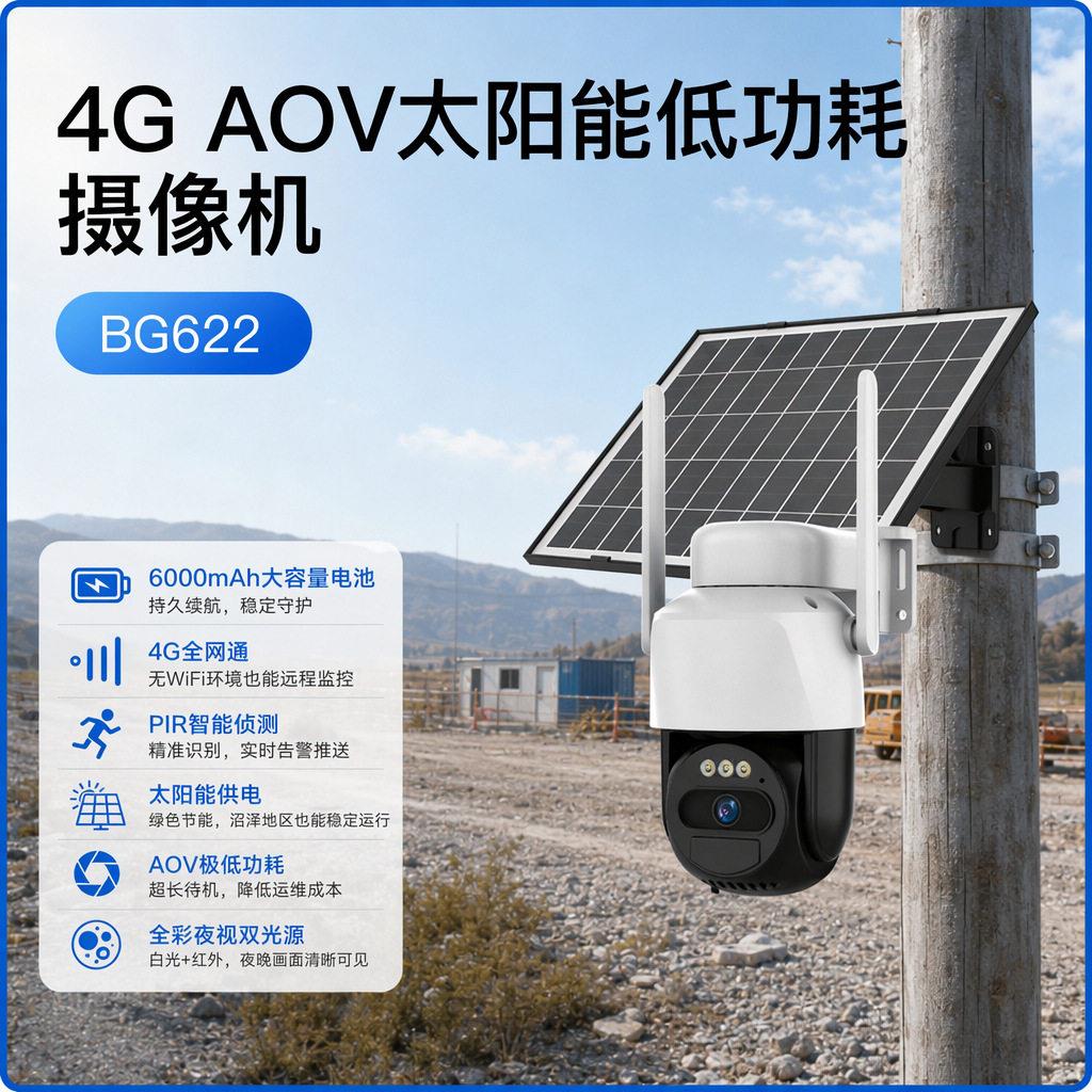 涂鸦太阳能监控360°全景摄像头室外日夜全彩相机手机远程摄像机