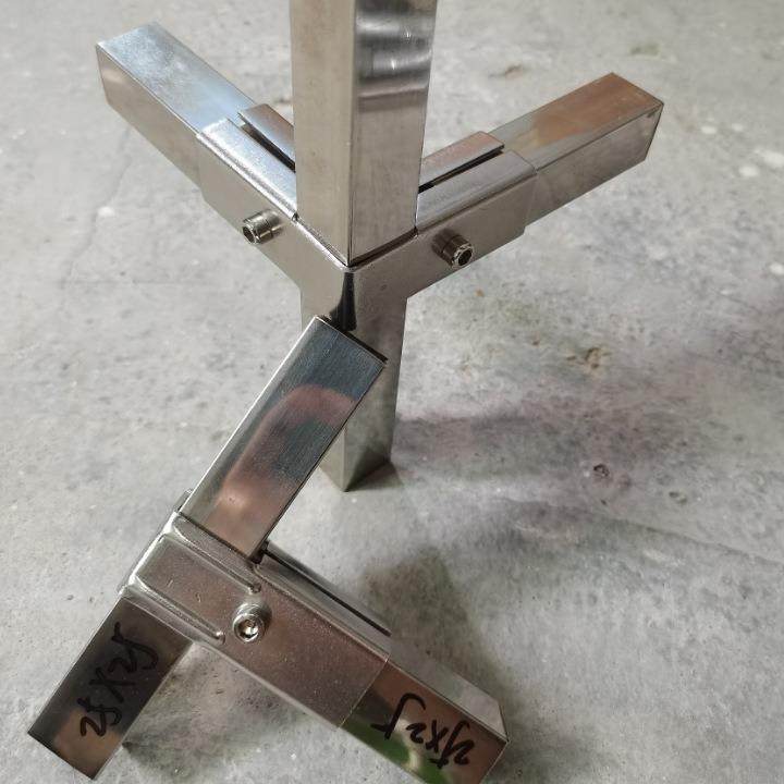 不锈钢方管连接件20/25/30展示架接头固定件免焊接货架L型紧固件