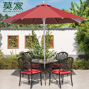 莫家户外中柱伞铝合金室外大遮阳伞庭院遮阳伞广告印刷摆摊桌椅伞
