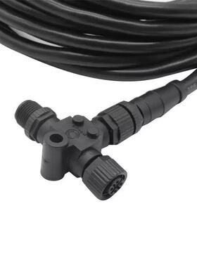 西赛姆防水连接器NMEA2000网络塑胶接头M12-5芯转汽车端子带线