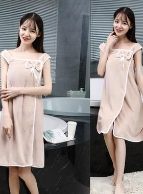 浴巾可女浴穿裹秋冬家用非棉吸干水速不掉毛网红LSR66817浴裙可爱