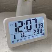 数字夜光lcd时钟多功能声控显示带客厅现代触摸挂钟卧室书房简约