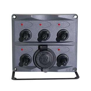 房车游艇改装面板12V/24V5组ON-OFF摇头拨动纽子开关面板多功能