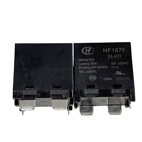 宏发大功率继电器HF167F-12-HTF HF167F-24-HTF一组常开90A触点