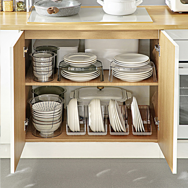 碗碟收纳架厨房菜盘子收纳盒橱柜内置餐具碗盘架小型沥碗架