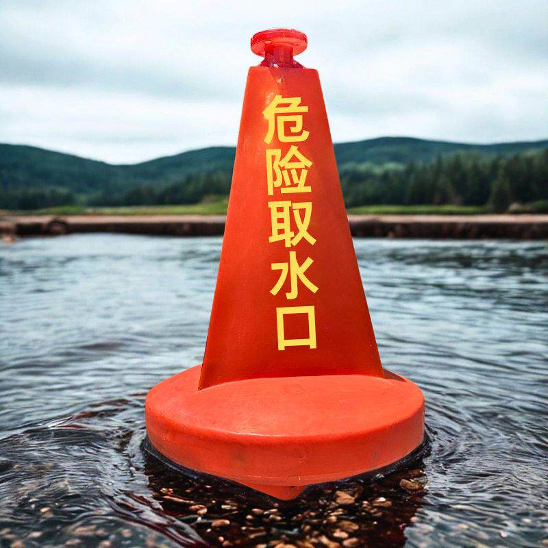 浮标厂家 塑料浮标制造商 小型三角锥带灯浮标图片 700*1100