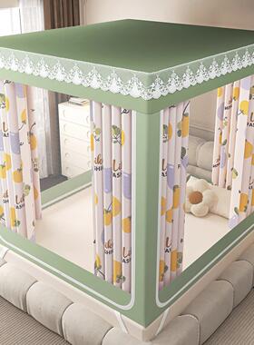 2025.新款A类遮光帘防摔三门坐床式蚊帐5家床用1.m/18米幔2517纱