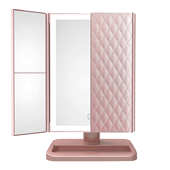 爆款 多功能桌面折叠镜子补光镜 贝壳智能led化妆镜带灯台式