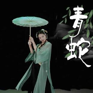 青蛇伞舞蹈道具流光青影古典舞专用伞中国风演出透明纯白色油纸伞