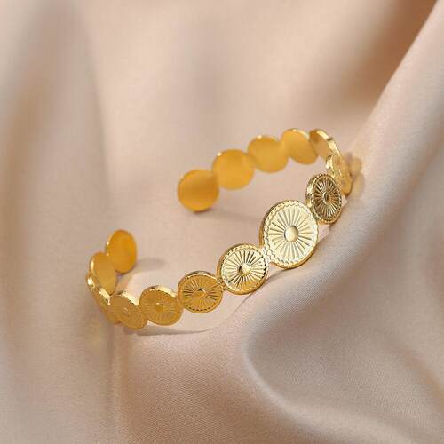 Stainless Steel Bangles Bracelet for Women Luxury Gold Plate