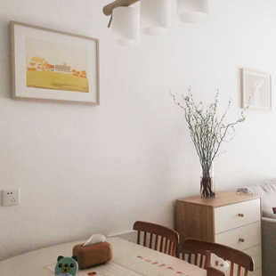 暖色风景挂画ins北欧小众温馨组合装饰画客厅餐厅电表箱遮挡风景