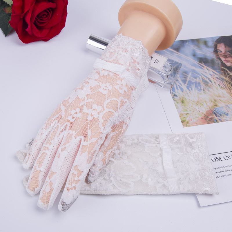 蕾丝防晒手套女夏季骑电动车手套