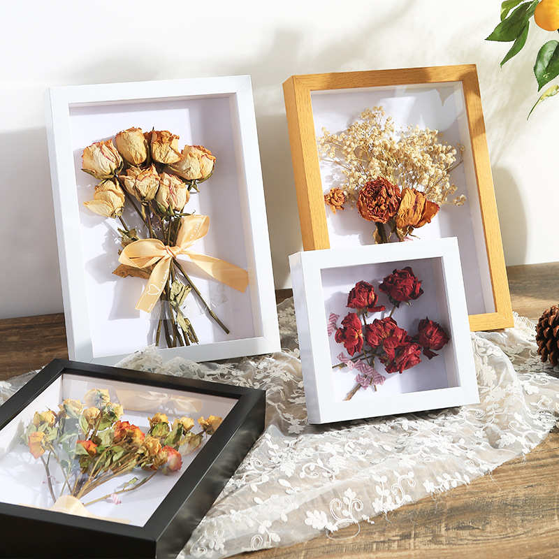 干花相框diy植物昆虫蝴蝶贝壳6cm加厚标本展示框立体中空3厘米A4