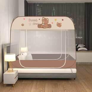 加高免防蚊帐加密简约儿童蚊帐单双可折叠蒙古包人安装家用摔