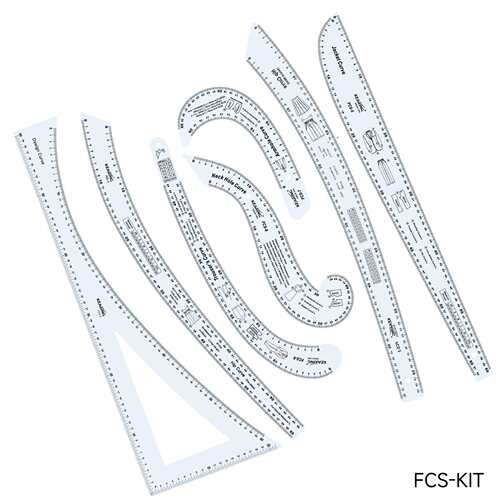 科灵FCS-KIT曲线尺打版尺制版尺服装设计尺8件套装绘图尺专用