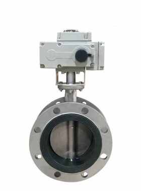 W百普304不锈钢阀体电动软密封法兰蝶阀D941X-16P-DN50220V