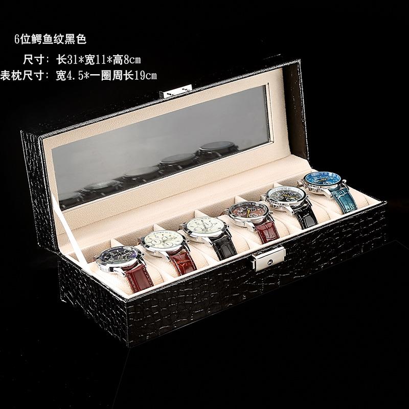 新款欧式手手表收纳盒皮革展示带箱天窗包首饰表礼品装盒饰品整理