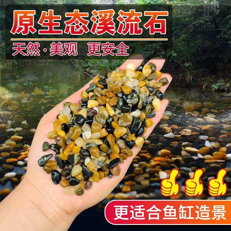 北京原生溪流石5斤天然鹅卵石鱼缸底沙溪流沙水族装饰造景小石子