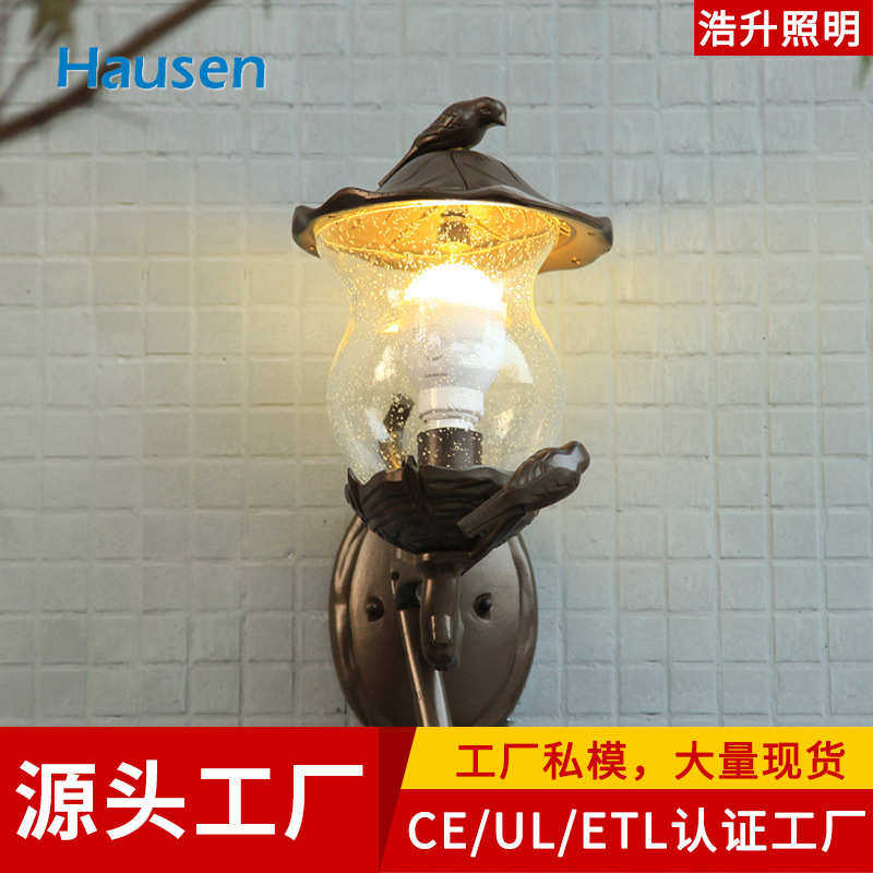 欧式户外壁灯防水室外阳台灯过道灯田园乡村壁灯创意小鸟灯纯铝,家装灯饰光源,户外壁灯,淘宝优惠券,粉丝福利购,淘宝优惠卷
