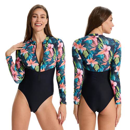 Jumpsuit printed long sleeved surfing suit, sun protection
