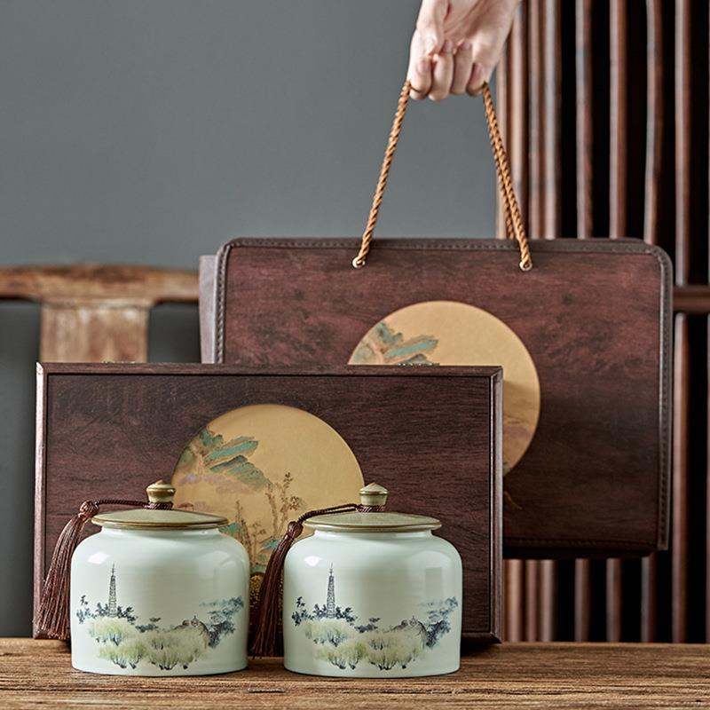 仿古茶叶罐礼盒套装大号通用茶叶包装盒红茶龙井礼品罐可印刷logo
