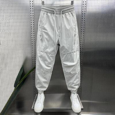 MUSONMU潮牌工装裤男2026夏季薄款户外束脚速干裤纯色休闲九分裤