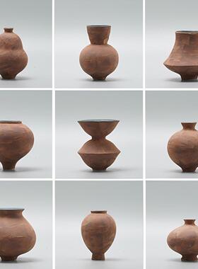 新中式侘寂风中古风陶瓷禅意花瓶摆件酒柜装饰品客厅插花艺术花器