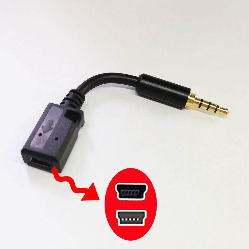 定制行车记录仪3.5耳机转Mini USB充电线迷你母头电源线3.5转音频